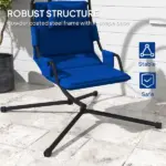 Outsunny Hammock Chair with Stand and PA Coating Cushion, Hanging Swing Chair with Steel Frame for Indoor and Outdoor, Dark Blue - Image 7