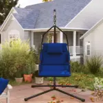 Outsunny Hammock Chair with Stand and PA Coating Cushion, Hanging Swing Chair with Steel Frame for Indoor and Outdoor, Dark Blue - Image 10