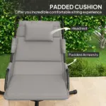 Outsunny Hammock Chair with Stand and PA Coating Cushion, Hanging Swing Chair with Steel Frame for Indoor and Outdoor, Gray - Image 5