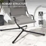 Outsunny Hammock Chair with Stand and PA Coating Cushion, Hanging Swing Chair with Steel Frame for Indoor and Outdoor, Gray - Image 7