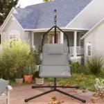 Outsunny Hammock Chair with Stand and PA Coating Cushion, Hanging Swing Chair with Steel Frame for Indoor and Outdoor, Gray - Image 10