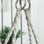Outsunny Hammock Swing Chair, Macrame Hanging Chair with Large Cushion, Chain, Steel Frame for Indoor Outdoor Use, Blue and White - Image 9