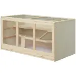 PawHut Hamster Cage 3 Tiers Wooden Big Habitat Mice Rat Exercise Play House Pen Opening Roof Ramps - Image 11