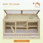PawHut Hamster Cage 3 Tiers Wooden Big Habitat Mice Rat Exercise Play House Pen Opening Roof Ramps - Image 7