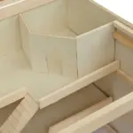 PawHut Hamster Cage 3 Tiers Wooden Big Habitat Mice Rat Exercise Play House Pen Opening Roof Ramps - Image 8