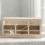 PawHut Hamster Cage 3 Tiers Wooden Big Habitat Mice Rat Exercise Play House Pen Opening Roof Ramps - Image 10
