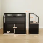 PawHut Hamster Cage with Storage Cabinet, Small Animal Cage with Easy View Acrylic Panels and Openable Top, Guinea Pig Habitat - Image 2