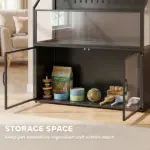 PawHut Hamster Cage with Storage Cabinet, Small Animal Cage with Easy View Acrylic Panels and Openable Top, Guinea Pig Habitat - Image 4