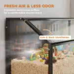 PawHut Hamster Cage with Storage Cabinet, Small Animal Cage with Easy View Acrylic Panels and Openable Top, Guinea Pig Habitat - Image 7
