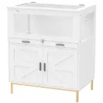Hamster Cage with Storage Cabinet, Small Animal Cage with Pull Out Drawer and Acrylic Panels, 30" x 19.5" x 36"
