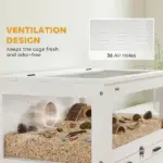 Hamster Cage with Storage Cabinet, Small Animal Cage with Pull Out Drawer and Acrylic Panels, 30" x 19.5" x 36" - Image 4