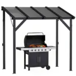 Hardtop Grill Gazebo, Lean-to BBQ Shelter with Polycarbonate Roof for Outdoor, Patio, Lawn - Image 11