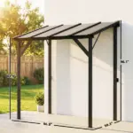 Hardtop Grill Gazebo, Lean-to BBQ Shelter with Polycarbonate Roof for Outdoor, Patio, Lawn - Image 3