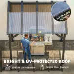 Hardtop Grill Gazebo, Lean-to BBQ Shelter with Polycarbonate Roof for Outdoor, Patio, Lawn - Image 5