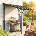 Hardtop Grill Gazebo, Lean-to BBQ Shelter with Polycarbonate Roof for Outdoor, Patio, Lawn - Image 8