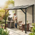 Hardtop Grill Gazebo, Lean-to BBQ Shelter with Polycarbonate Roof for Outdoor, Patio, Lawn - Image 10