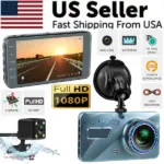 4 Inch Dual Lens Dash Cam with 1296P Front and 720P Rear Camera