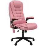 Heated Massage Office Chair, Reclining Computer Chair with Vibration, Armrest, Remote, Pink - Image 11