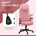 Heated Massage Office Chair, Reclining Computer Chair with Vibration, Armrest, Remote, Pink - Image 4