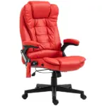 Heated Massage Office Desk Chair, Heated Reclining Computer Chair with 6 Vibration Points, Armrest and Remote, Red - Image 11