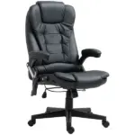 Heated Massage Reclining Office Chair 6 Vibration Points Desk Armrest Remote Control Black - Image 11