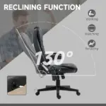 Heated Massage Reclining Office Chair 6 Vibration Points Desk Armrest Remote Control Black - Image 6
