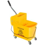 HOMCOM Heavy-Duty Janitor Mop Bucket with Wringer, Durable Yellow, Easy Clean-Up