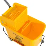 HOMCOM Heavy-Duty Janitor Mop Bucket with Wringer, Durable Yellow, Easy Clean-Up - Image 8