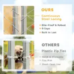PawHut Heavy Duty Outdoor Dog Kennel with Waterproof Roof, 2 Secure Latches, Chain Link Dog Run for Backyard, 20' x 10' x 7' - Image 8