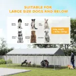 PawHut Heavy Duty Outdoor Dog Kennel with Waterproof Roof, 2 Secure Latches, Chain Link Dog Run for Backyard, 20' x 10' x 7' - Image 9