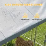 PawHut Heavy Duty Outdoor Dog Kennel with Waterproof Roof, Secure Latch, Chain Link Dog Run for Backyard, 20 ft x 7.5 ft x 8 ft - Image 6