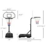 Height Adjustable Basketball Hoop, Portable Basketball Stand, 30" Backboard, Indoor Outdoor Goals Set for Kids Youth Adults - Image 3
