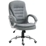 High Back Executive Home Office Chair Adjustable Height Upholstered Padding Gray - Image 11