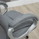 High Back Executive Home Office Chair Adjustable Height Upholstered Padding Gray - Image 8