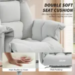 HOMCOM High Back Office Chair, Reclining Desk Chair with Footrest, High Resilience Foam, Rolling Wheels, Cream White - Image 5