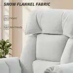 HOMCOM High Back Office Chair, Reclining Desk Chair with Footrest, High Resilience Foam, Rolling Wheels, Cream White - Image 6