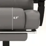 High Back PU Leather Massage Office Chair, 6 Vibration Points, Ergonomic with Footrest, Adjustable Height, Remote, Gray - Image 10