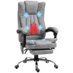 High Back Reclining Office Chair with Heat and 6 Point Vibration Massage, Gray - Image 11