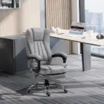 High Back Reclining Office Chair with Heat and 6 Point Vibration Massage, Gray - Image 10