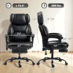 High Back Vibration Massage Office Chair Heated Reclining Computer Chair w/ Footrest, Swivel Wheels, Remote, Black - Image 3