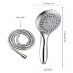 5 Setting Handheld High Pressure Shower Head with 5 Foot Hose - Image 2