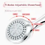 5 Setting Handheld High Pressure Shower Head with 5 Foot Hose - Image 4
