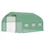 Outsunny High Tunnel Greenhouse 11.5' Large Walk-In with Mesh Door and Windows - Image 11