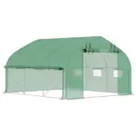 Outsunny High Tunnel Greenhouse 11.5' Large Walk-In with Mesh Door and Windows