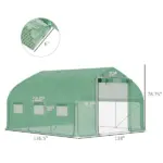 Outsunny High Tunnel Greenhouse 11.5' Large Walk-In with Mesh Door and Windows - Image 3
