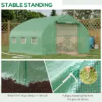 Outsunny High Tunnel Greenhouse 11.5' Large Walk-In with Mesh Door and Windows - Image 7