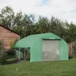 Outsunny High Tunnel Greenhouse 11.5' Large Walk-In with Mesh Door and Windows - Image 10