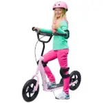 HOMCOM Adjustable Height Kick Scooter for Kids 5-12, Non-Slip Footplate, Big Wheels, Rear Brake, Pink - Image 11
