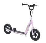 HOMCOM Adjustable Height Kick Scooter for Kids 5-12, Non-Slip Footplate, Big Wheels, Rear Brake, Pink
