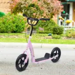 HOMCOM Adjustable Height Kick Scooter for Kids 5-12, Non-Slip Footplate, Big Wheels, Rear Brake, Pink - Image 10